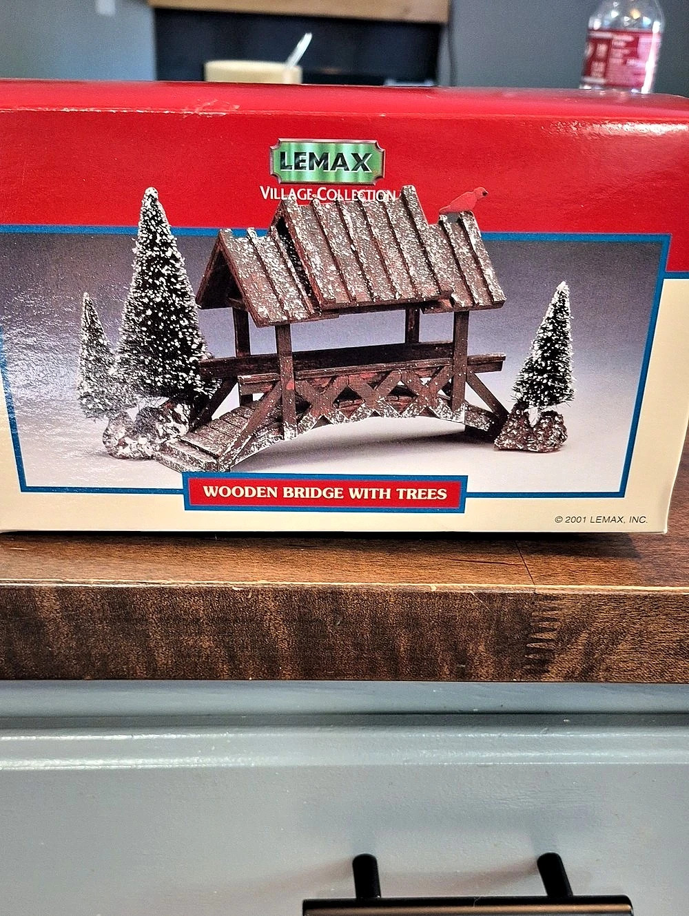 Lemax Wooden Bridge with Trees Christmas Village Decor